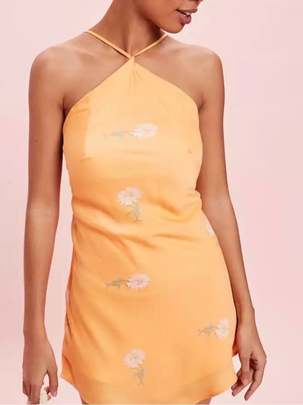 AE Orange Floral Slip Dress - Picture 6 of 7